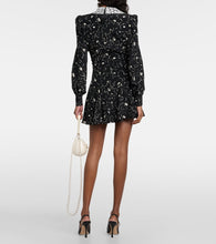 Alessandra Rich Floral silk and lace minidress