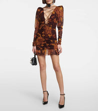 Alessandra Rich Floral silk georgette minidress