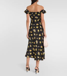 Alessandra Rich Floral silk maxi dress