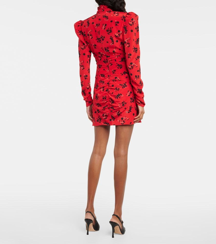 Alessandra Rich Floral silk minidress