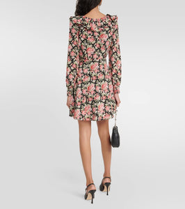 Alessandra Rich Floral silk minidress