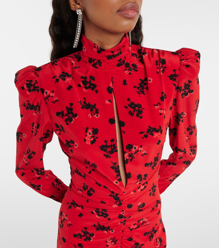 Alessandra Rich Floral silk minidress