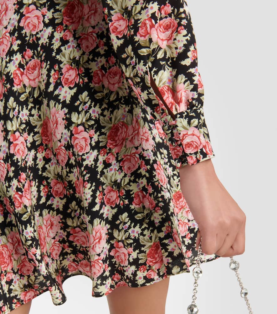Alessandra Rich Floral silk minidress