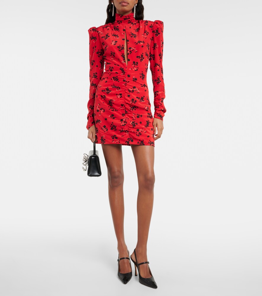 Alessandra Rich Floral silk minidress