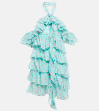 Alessandra Rich Halterneck ruffle-detail silk minidress. Alessandra Rich 挂脖荷叶边细节真丝迷你连衣裙