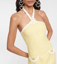 Alessandra Rich Halterneck tweed minidress