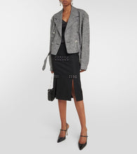 Alessandra Rich Herringbone cropped wool-blend jacket