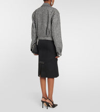 Alessandra Rich Herringbone cropped wool-blend jacket