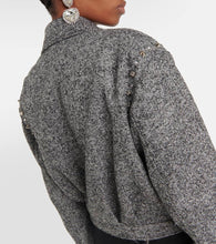 Alessandra Rich Herringbone cropped wool-blend jacket