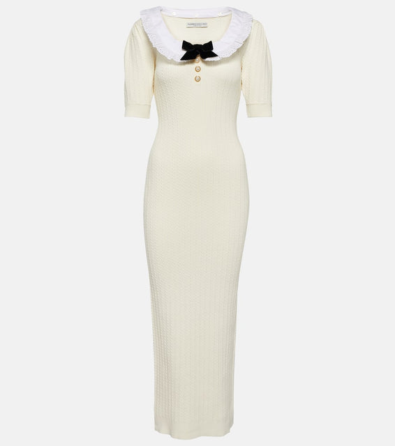 Alessandra Rich Knitted cotton midi dress