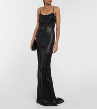 Alessandra Rich Lace-embroidered faux leather dress