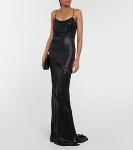 Alessandra Rich Lace-embroidered faux leather dress