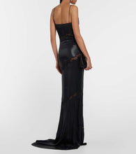 Alessandra Rich Lace-embroidered faux leather dress