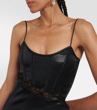 Alessandra Rich Lace-embroidered faux leather dress