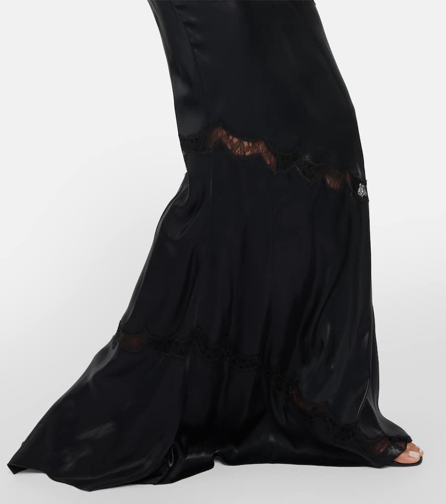 Alessandra Rich Lace-embroidered faux leather dress