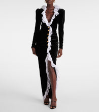 Alessandra Rich Lace-trimmed velvet maxi dress