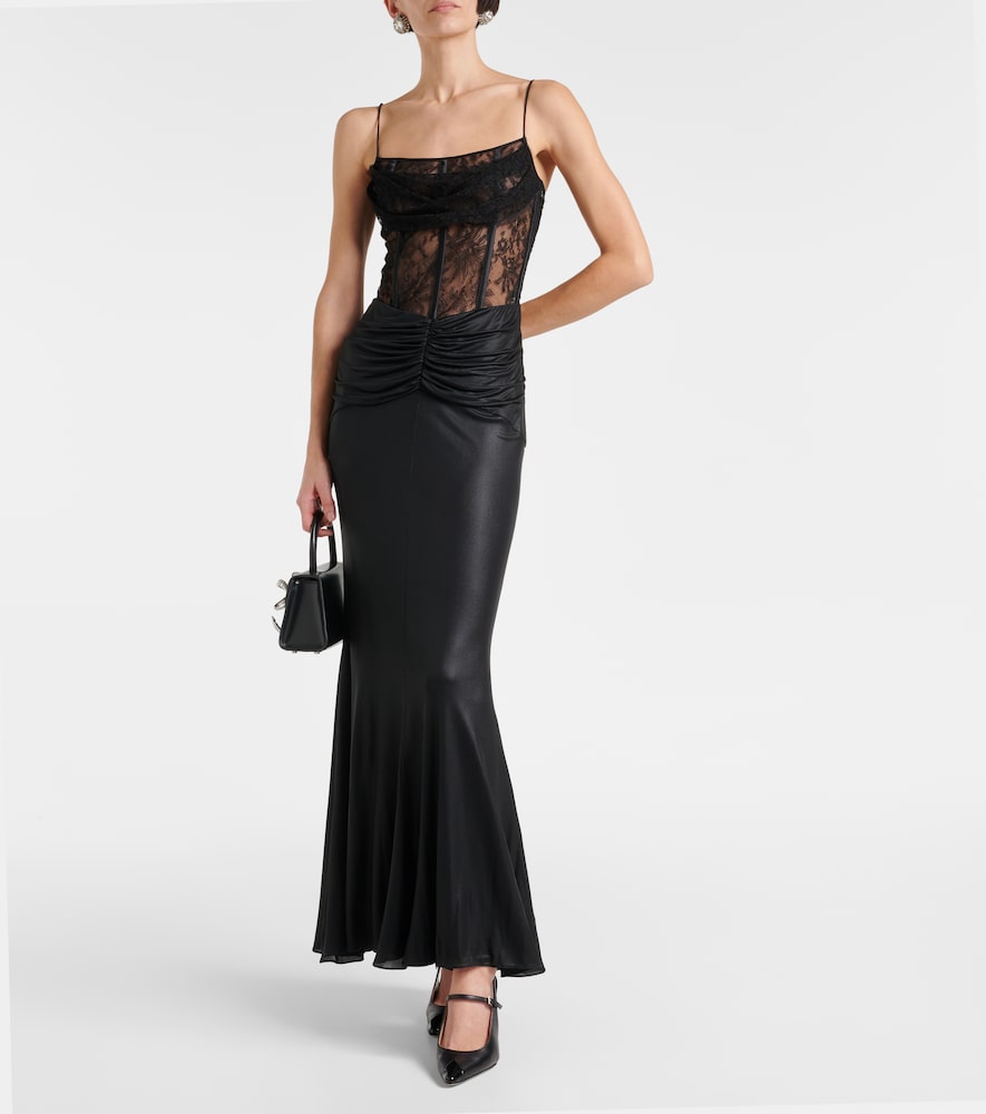 Alessandra Rich Laminated jersey maxi dress