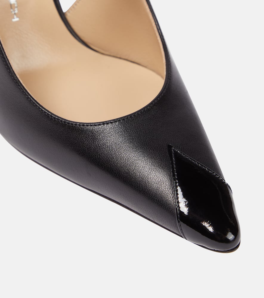 Alessandra Rich Leather slingback pumps