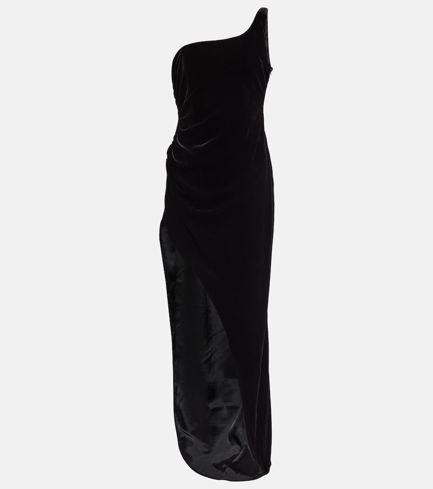 Alessandra Rich One-shoulder velvet maxi dress. Alessandra Rich 单肩丝绒长裙