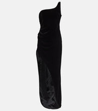Alessandra Rich One-shoulder velvet maxi dress. Alessandra Rich 单肩丝绒长裙