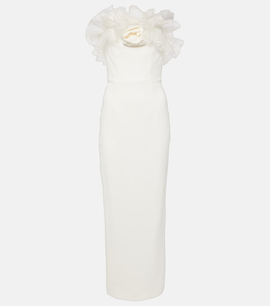 Alessandra Rich Organza-trimmed cady bustier gown. Alessandra Rich 欧根纱饰边绉纱胸衣礼服