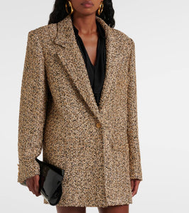 Alessandra Rich Oversized tweed lam√É¬© blazer