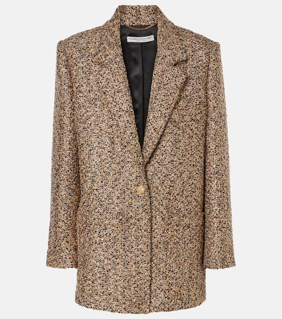 Alessandra Rich Oversized tweed lam√É¬© blazer