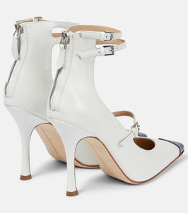 Alessandra Rich Paneled leather pumps