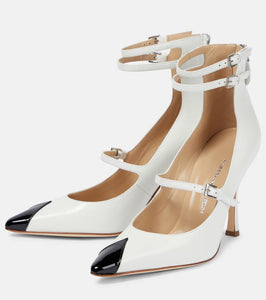 Alessandra Rich Paneled leather pumps