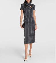 Alessandra Rich Pinstripe cropped wool-blend jacket