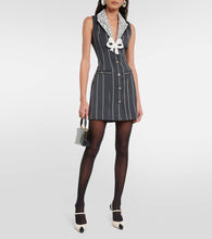 Alessandra Rich Pinstripe wool-blend minidress