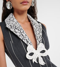 Alessandra Rich Pinstripe wool-blend minidress