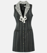 Alessandra Rich Pinstripe wool-blend minidress