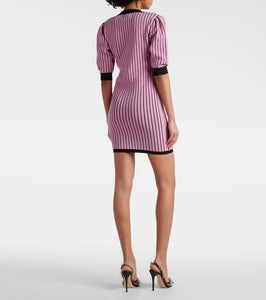 Alessandra Rich Pinstriped knit minidress