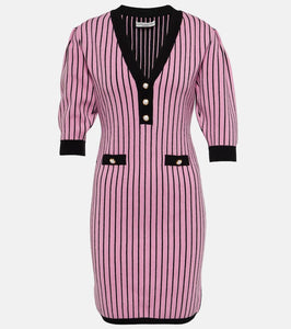 Alessandra Rich Pinstriped knit minidress