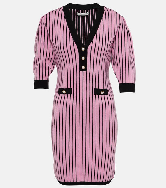 Alessandra Rich Pinstriped knit minidress