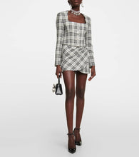 Alessandra Rich Plaid cropped wool jacket