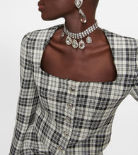 Alessandra Rich Plaid cropped wool jacket