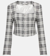Alessandra Rich Plaid cropped wool jacket