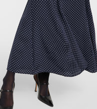 Alessandra Rich Polka-dot puff-sleeve silk midi dress