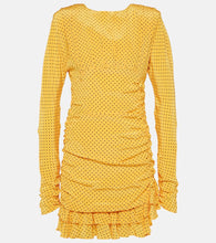 Alessandra Rich Polka-dot ruffled silk minidress
