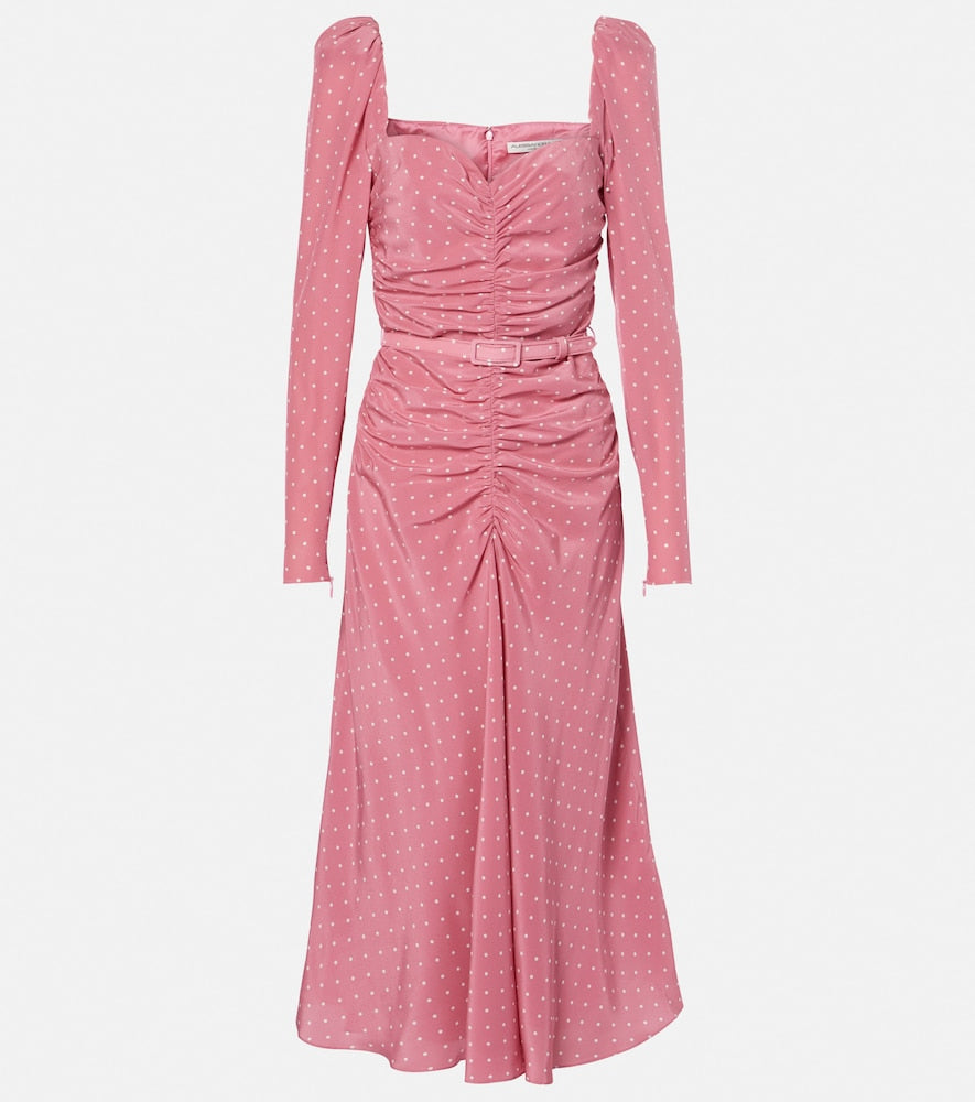 Alessandra Rich Polka-dot silk maxi dress. Alessandra Rich 波点真丝长裙