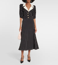 Alessandra Rich Polka-dot silk midi dress