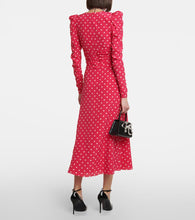 Alessandra Rich Polka-dot silk midi dress