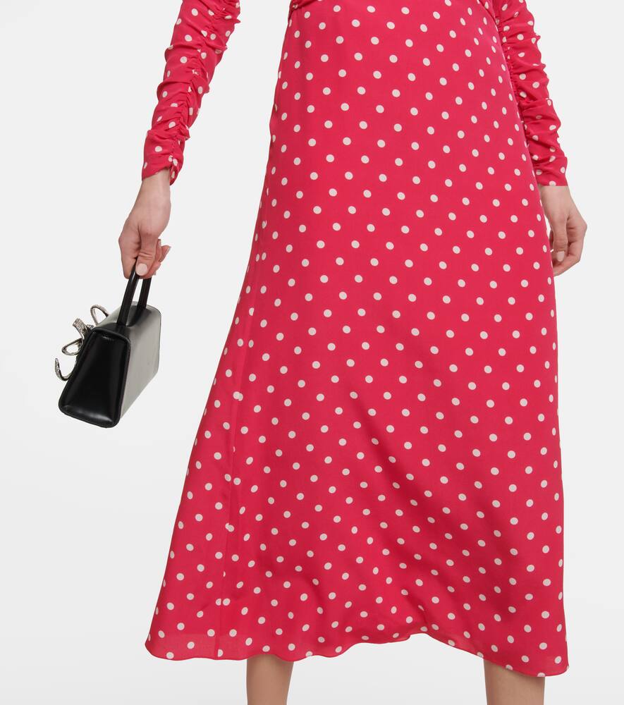 Alessandra Rich Polka-dot silk midi dress