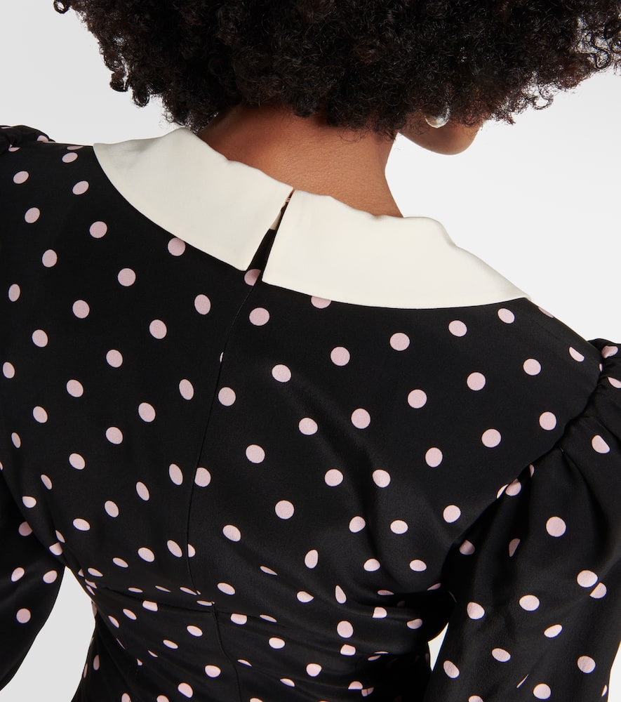 Alessandra Rich Polka-dot silk midi dress