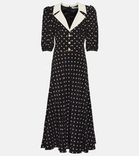 Alessandra Rich Polka-dot silk midi dress