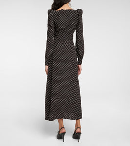 Alessandra Rich Polka-dotted silk midi dress