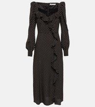 Alessandra Rich Polka-dotted silk midi dress