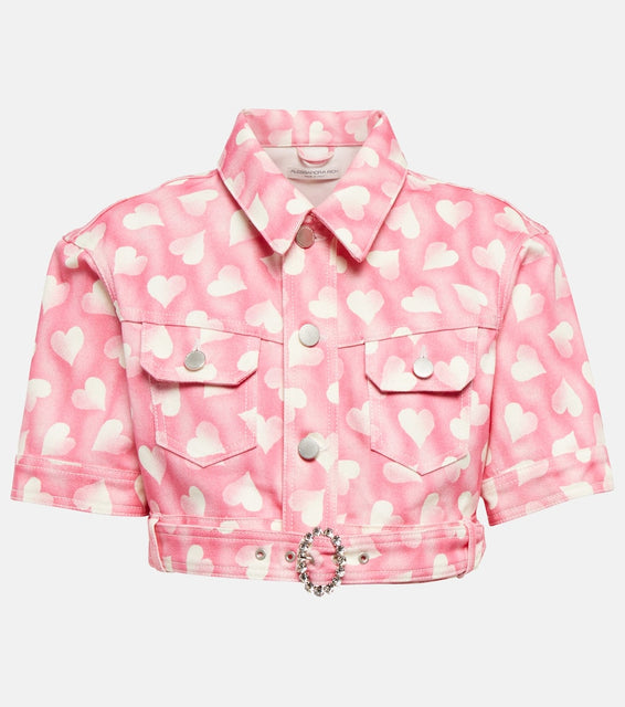 Alessandra Rich Printed cropped jacket